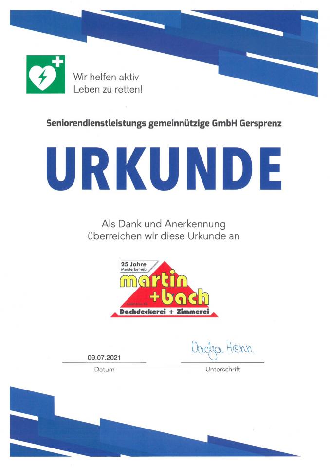 Defibrillator am Seniorenheim